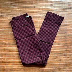 Red & Black Houndstooth Stretch Pants by Erica Taylor Sz S